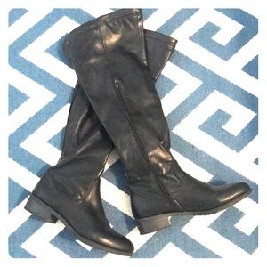 Black, above the knee boots